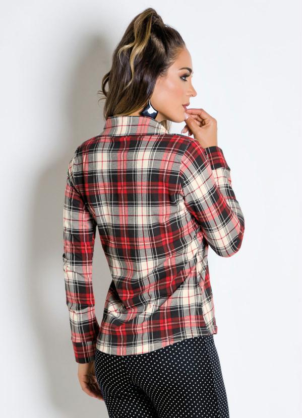 Outlet - Camisa Feminina Xadrez Vermelha 2