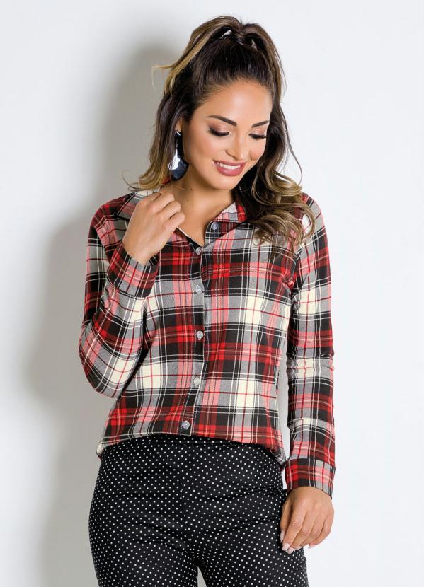Outlet - Camisa Feminina Xadrez Vermelha 3