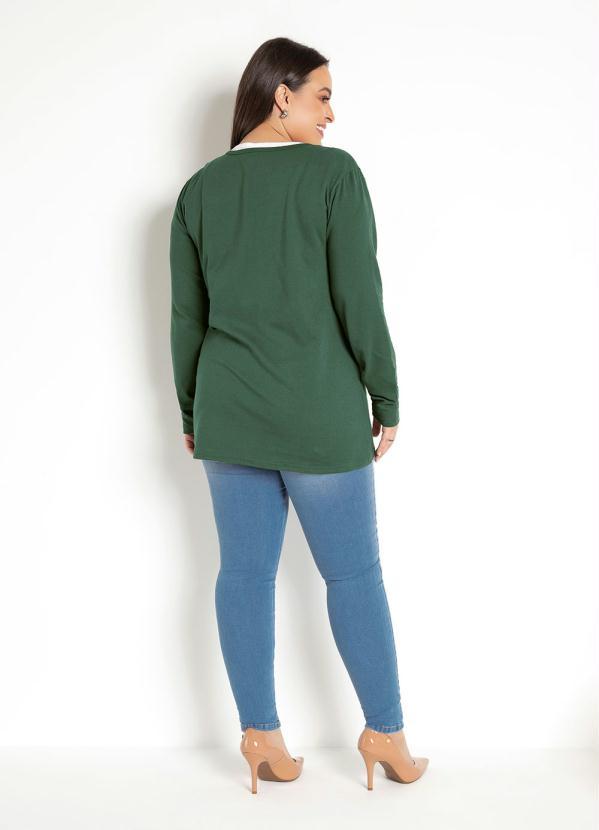 Outlet - Blazer Moletinho Verde Musgo com Bolsos Frontais 13