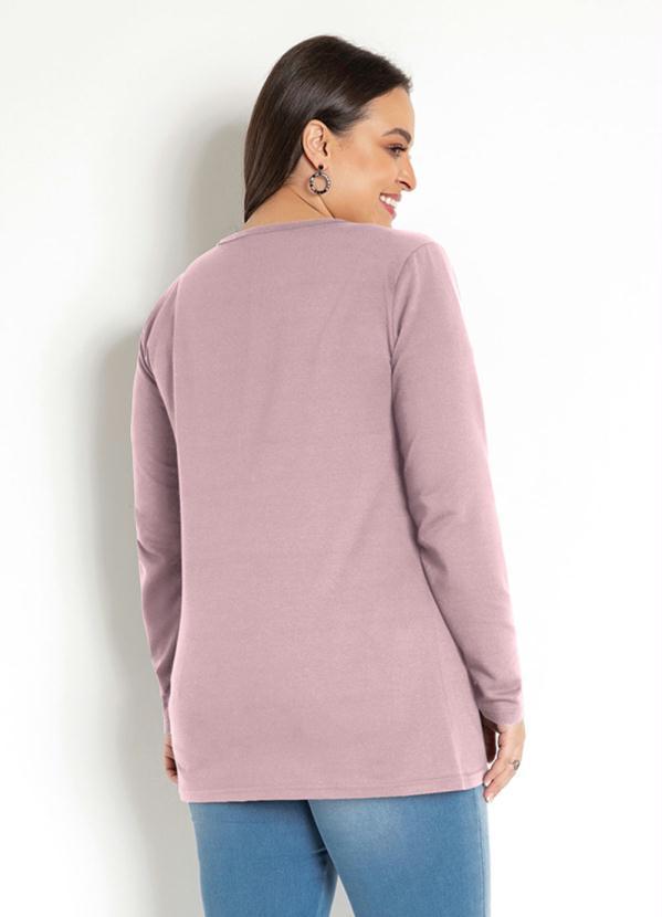 Moda Pop - Blazer em Moletinho Manga Longa com Bolso Rosê 4