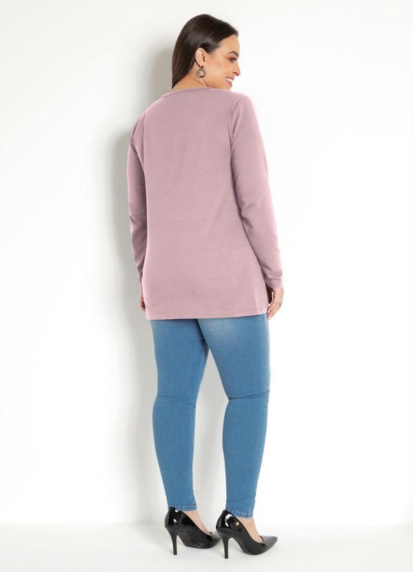 Moda Pop - Blazer em Moletinho Manga Longa com Bolso Rosê 6