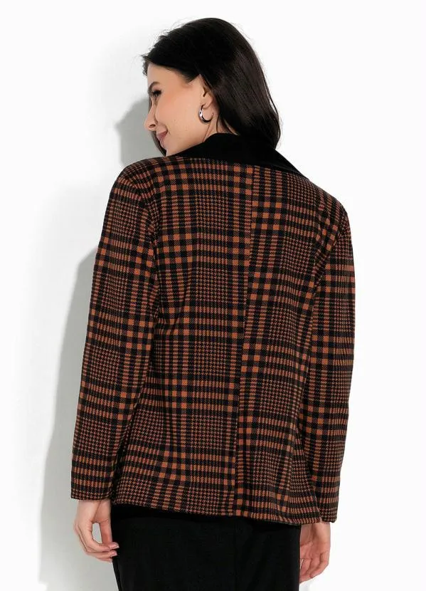 Rosalie - Blazer Xadrez Marrom com Manga 2