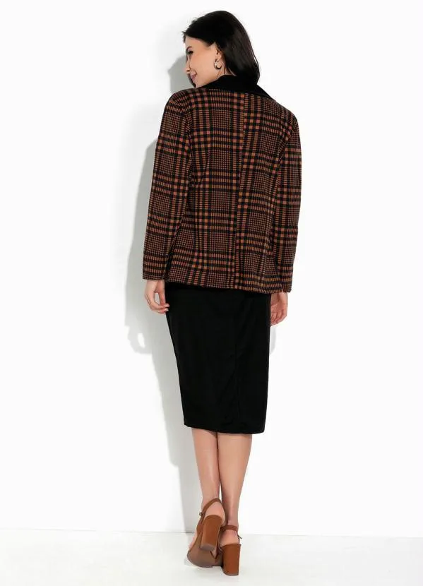 Rosalie - Blazer Xadrez Marrom com Manga 4