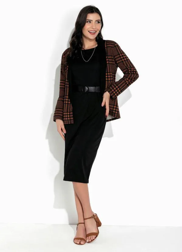 Rosalie - Blazer Xadrez Marrom com Manga 5