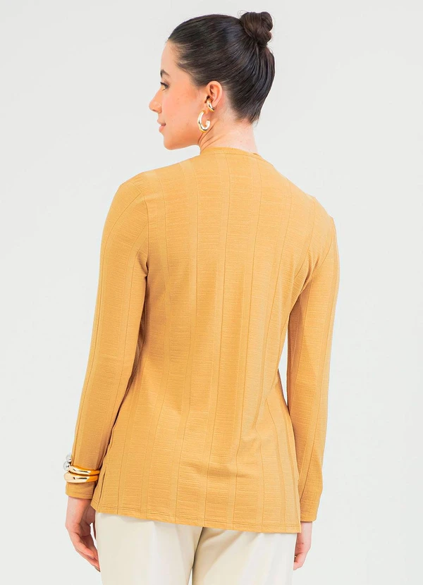 Cativa - Cardigã em Canelado Amarelo 2