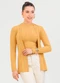 Cativa - Cardigã em Canelado Marrom - variação: Amarelo