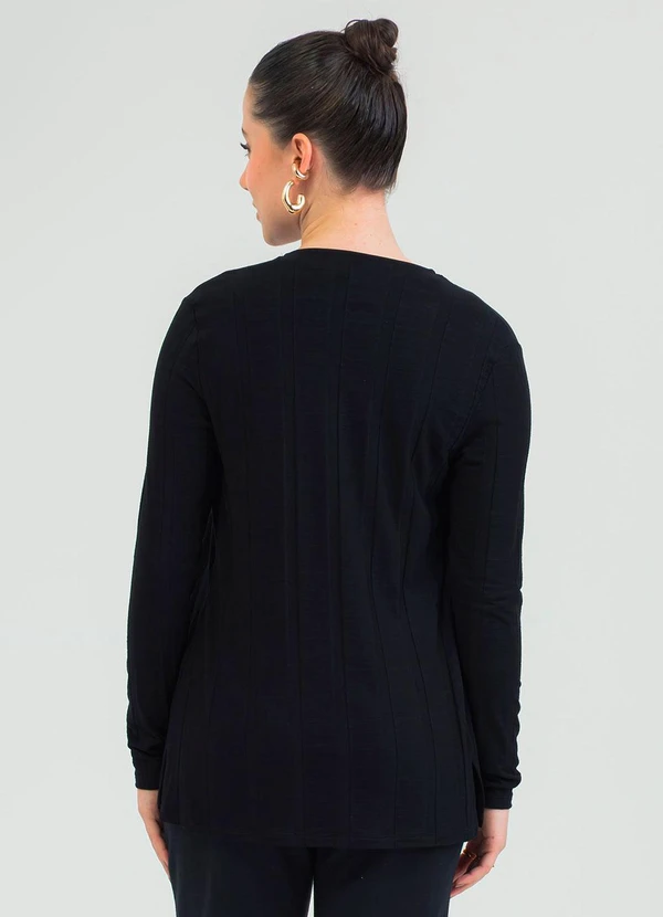 Cativa - Cardigã em Canelado Preto 2