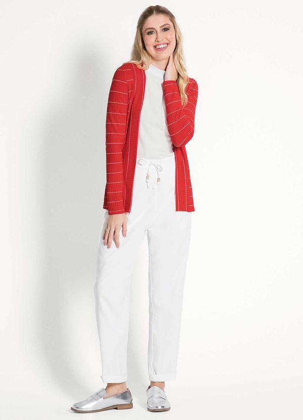 Habana - Cardigã Feminino Adulto Moderno Vermelho 2