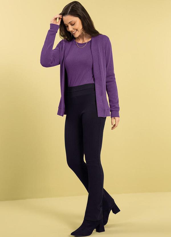 Cativa - Cardigã Feminino Cotelê Glow Sempre  Roxo 2