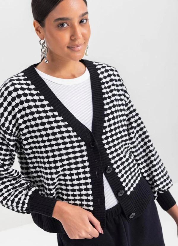 Essendi - Cardigã Feminino em Tricô Preto