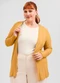 Cativa - Cardigã Plus Size em Canelado Azul - variação: Amarelo