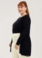 Cativa - Cardigã Plus Size em Canelado Preto - variação: Preto