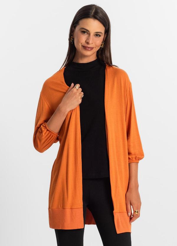 Rovitex - Cardigan 3/4 Feminino Laranja