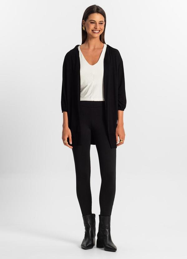 Rovitex - Cardigan 3/4 Feminino Preto 3