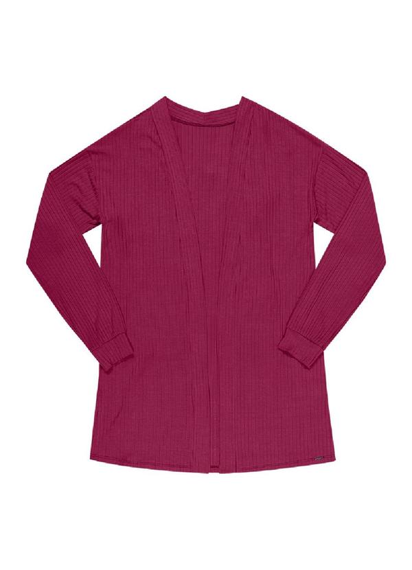 Rezzato - Cardigan Alongado Canelado Feminino Roxo 3