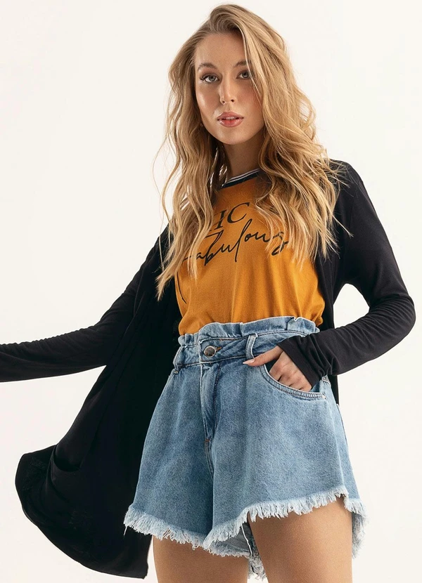 bonprix - Cardigan Alongado com Bolsos Preto 9