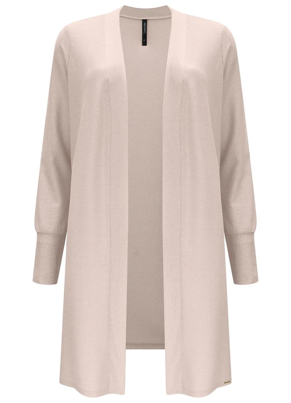 Lunender - Cardigan Alongado com Fios de Lurex Bege 5