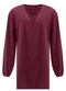 Lunender - Cardigan Alongado em Malha Texturizada Bordo - variação: Bordo