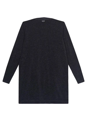 Enfim - Cardigan Alongado em Tricot Lurex Preto - ENFIM