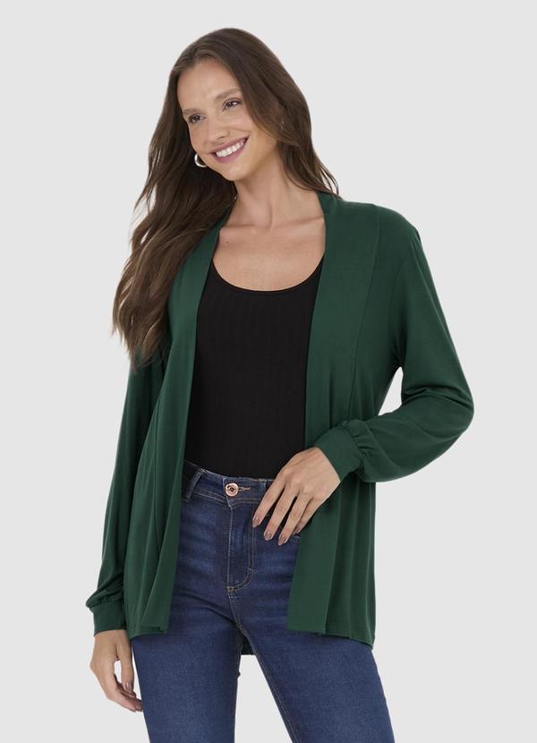Malwee - Cardigan Alongado em Viscose Stretch Verde 2