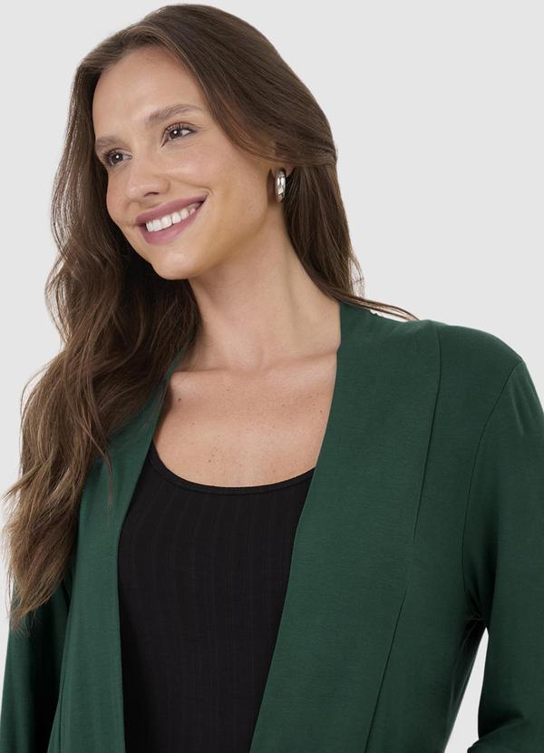 Malwee - Cardigan Alongado em Viscose Stretch Verde 3