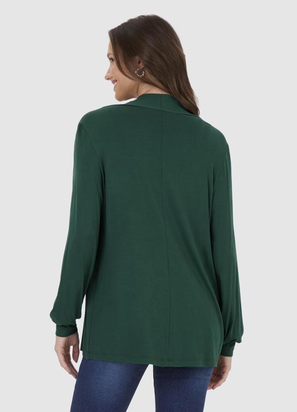 Malwee - Cardigan Alongado em Viscose Stretch Verde 4