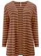 Lunender Mais Mulher - Cardigan Alongado Listrado Plus Size Cinza - variação: Marrom
