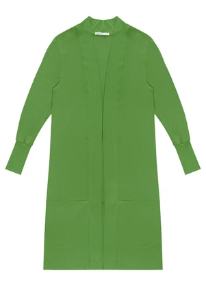 Endless - Cardigan Alongado Tricot Feminino Verde - ENDLESS