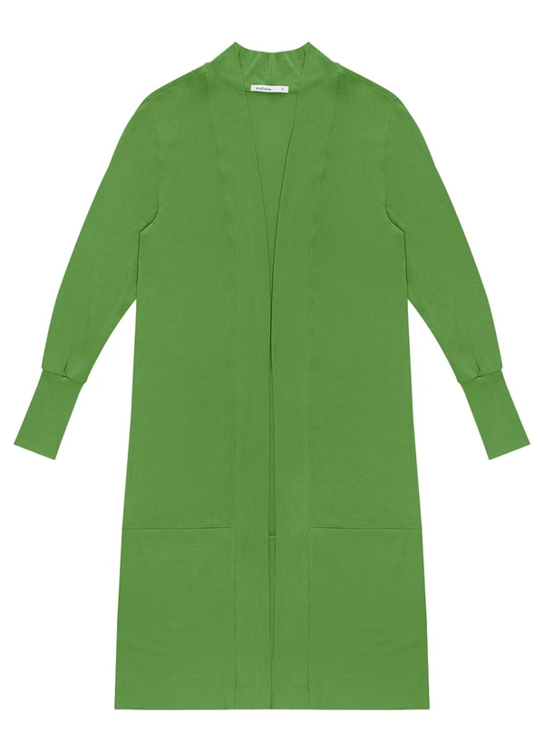 Endless - Cardigan Alongado Tricot Feminino Verde