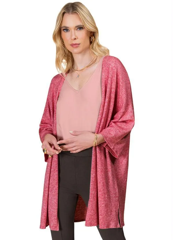 Rovitex - Cardigan Alongado Vermelho