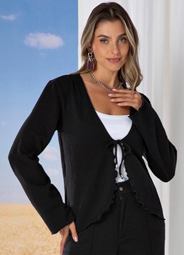 Use Modo - Cardigan Amarracao Preto