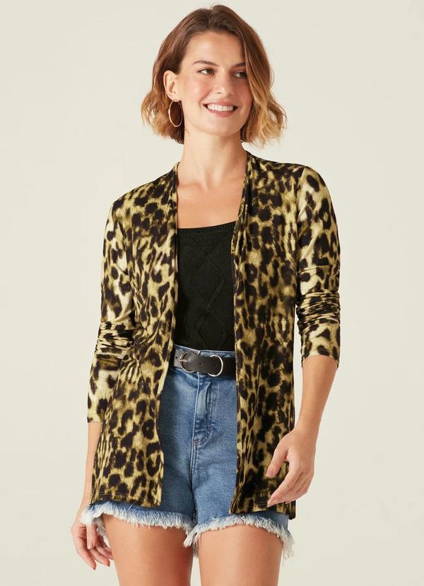 Malwee - Cardigan Animal Print em Viscose Feminino