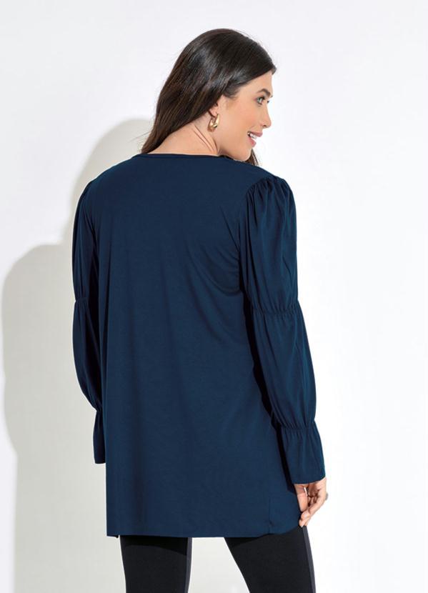 Queima Estoque - Cardigan Assimétrico Azul Marinho 6