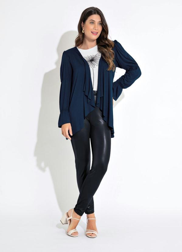 Queima Estoque - Cardigan Assimétrico Azul Marinho 5