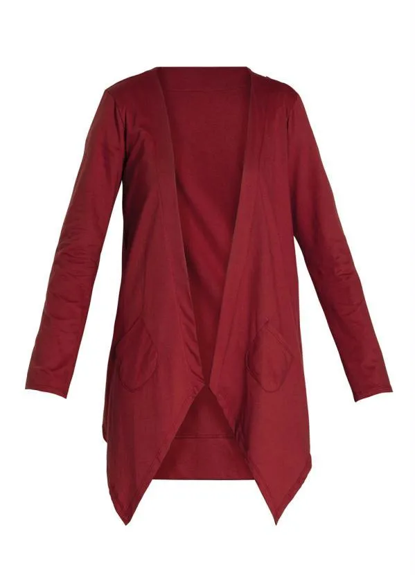 bonprix - Cardigan Assimétrico Bordô 5