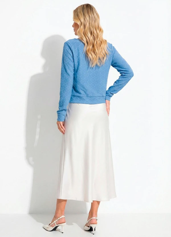 Quintess - Cardigan Azul em Malha Tricô 4