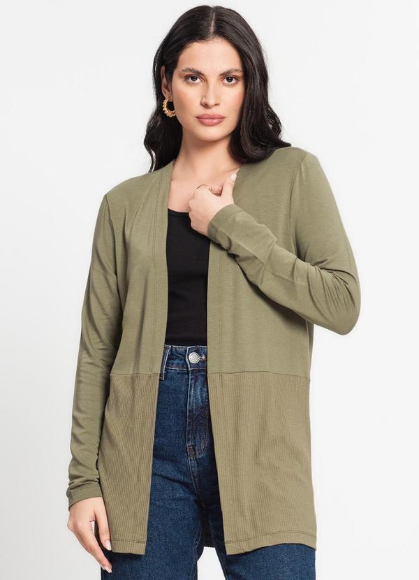 Endless - Cardigan Canelado Feminino Endless Verde