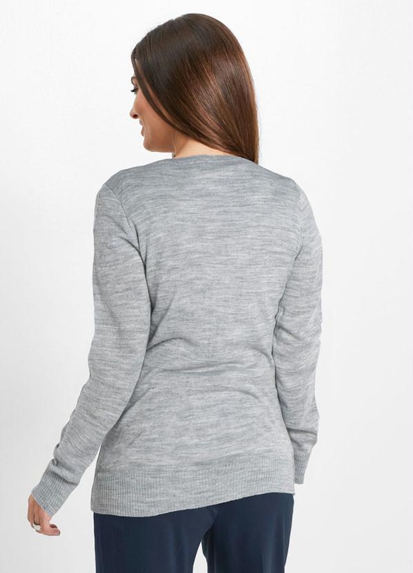 bonprix - Cardigan de Tricô Cinza Mescla 2