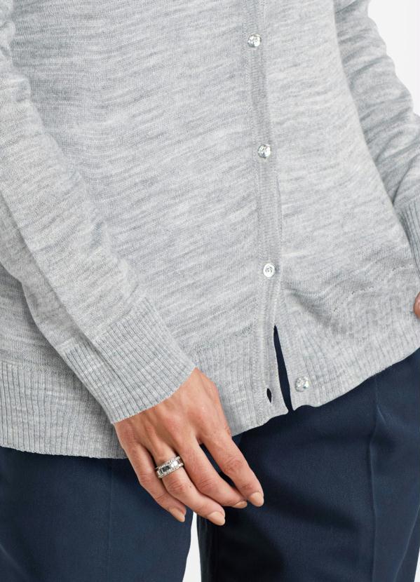 bonprix - Cardigan de Tricô Cinza Mescla 3