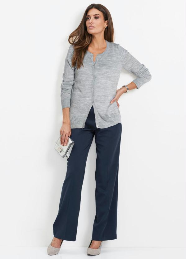 bonprix - Cardigan de Tricô Cinza Mescla 4