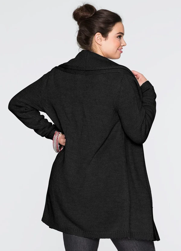 bonprix - Cardigan de Tricô Preto 4