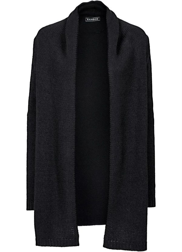 bonprix - Cardigan de Tricô Preto 8