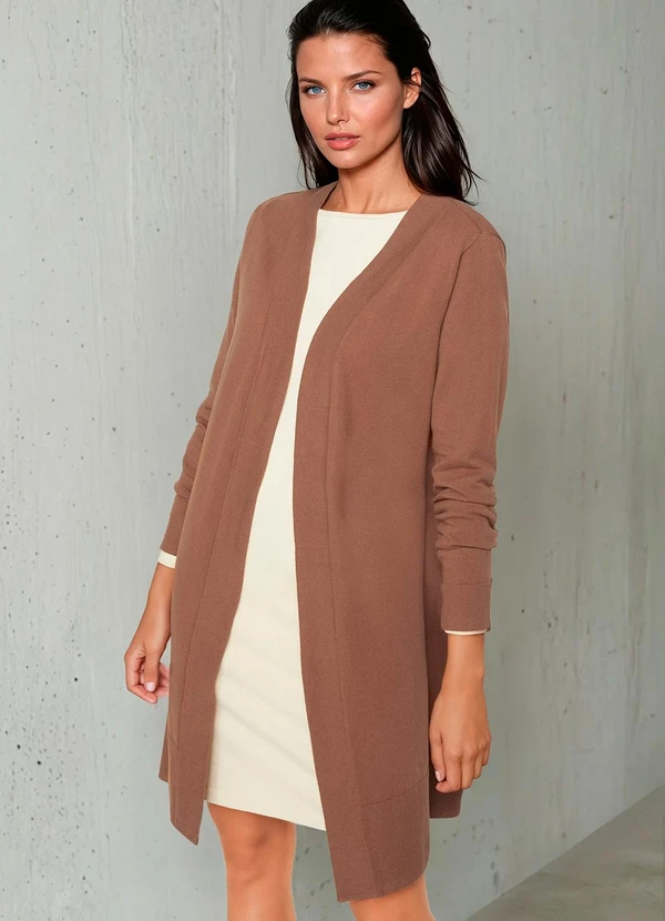 bonprix - Cardigan de Tricô Terracota