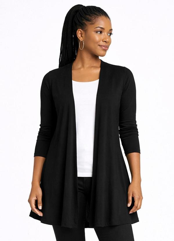 Rovitex - Cardigan em Lanzinha Unique Collection Preto