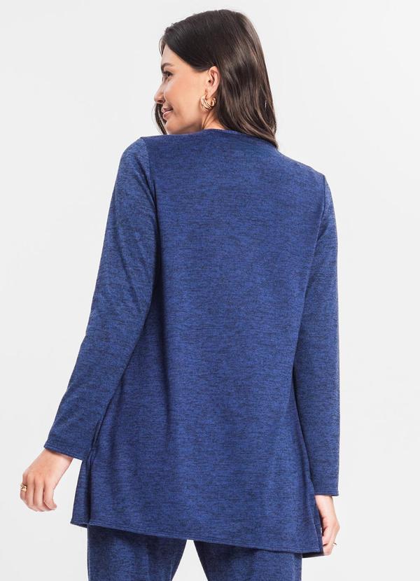 Infinita Cor - Cardigan Feminino Alongado Azul 2