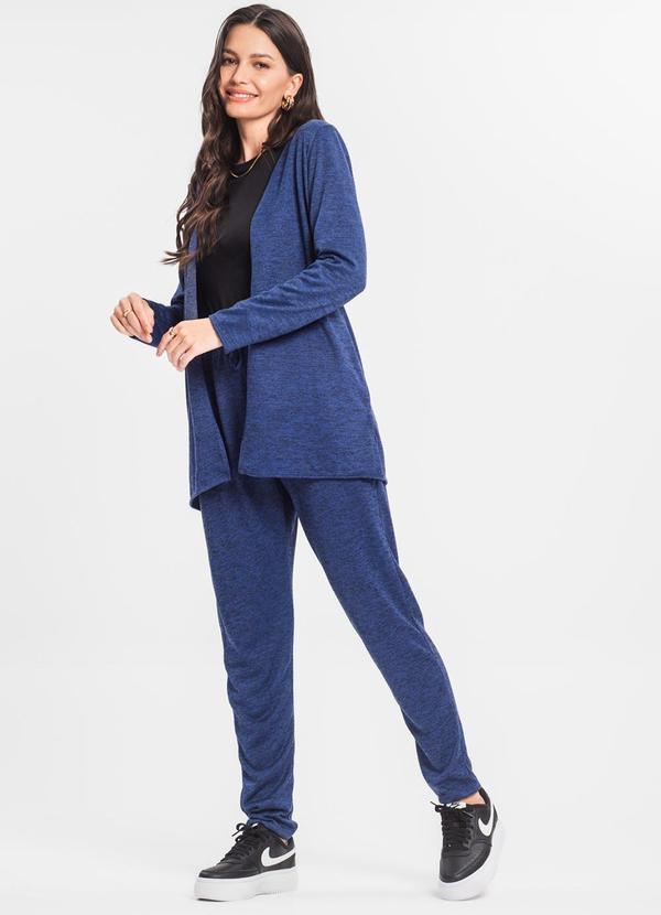 Infinita Cor - Cardigan Feminino Alongado Azul 3