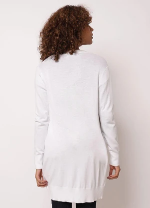 Torra - Cardigan Feminino Alongado com Botões Branco - TORRA