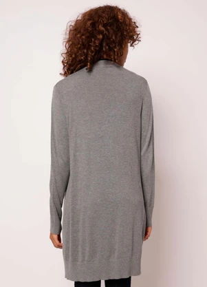 Torra - Cardigan Feminino Alongado com Botões Cinza - TORRA