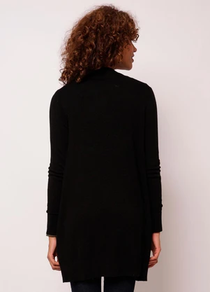Torra - Cardigan Feminino Alongado com Botões Preto - TORRA
