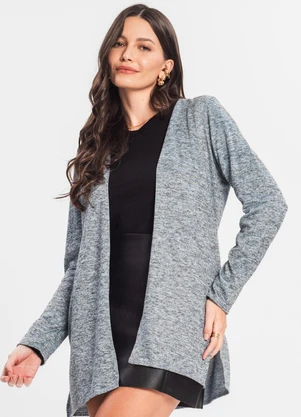 Cardigan Feminino Alongado Infinita Cor (Azul) - INFINITA COR